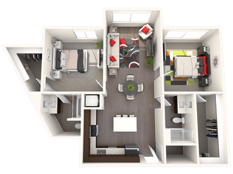 Renaissance_2 Bed 2 Bath_Michelangelo Floor Plan
